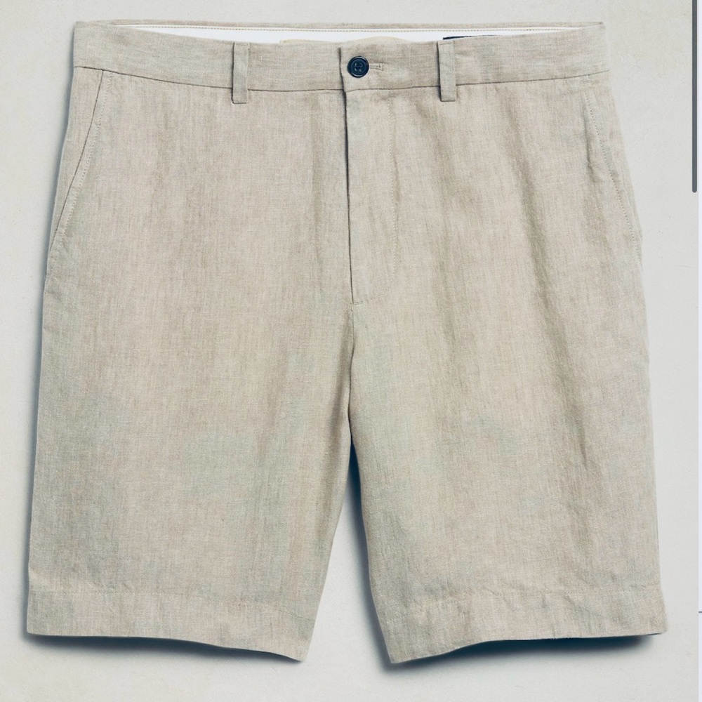 Men's Tan Linen Shorts